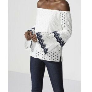 Bailey 44 Chalk Phlox Tiered Bell Sleeve Top
